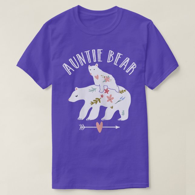 Womens Cute Auntie Bear, Auntie First Mothers Day, T-Shirt (Design Front)