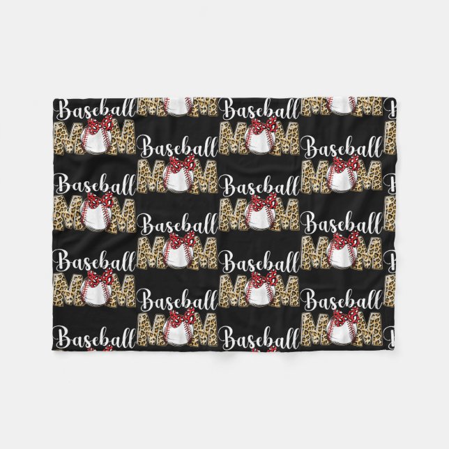 Womens Cute Baseball Mom Mama Funny Bday Sport Fleece Blanket (Front (Horizontal))