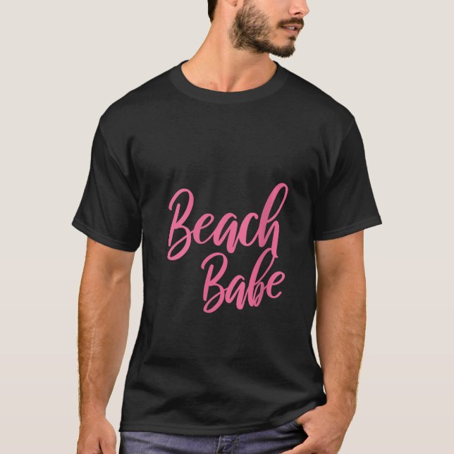 Womens Cute Beach Babe Tops Casual Summer Beach Ap (Front)