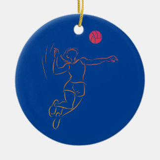 Womens Cute Beach Volleyball Girl Volleyball Ceramic Tree Decoration