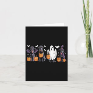 Womens Cute Black Labrador Dog Halloween Pumpkin Card