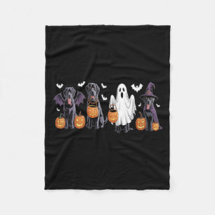 Womens Cute Black Labrador Dog Halloween Pumpkin Fleece Blanket
