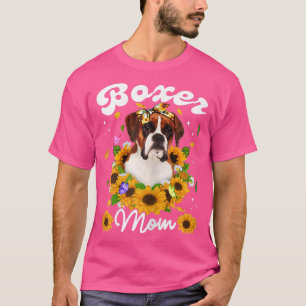 Womens Cute Boer Dog Mom Sunflower Mothers Day T-Shirt