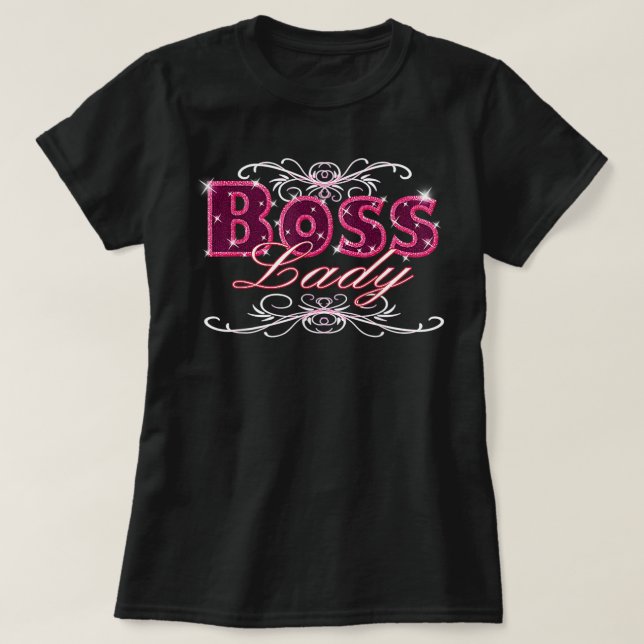 Womens Cute Boss Lady Bling Decorative  T-Shirt (Design Front)