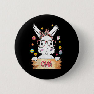 Womens Cute Bunny Face Leopard Print Gles Oma East 6 Cm Round Badge
