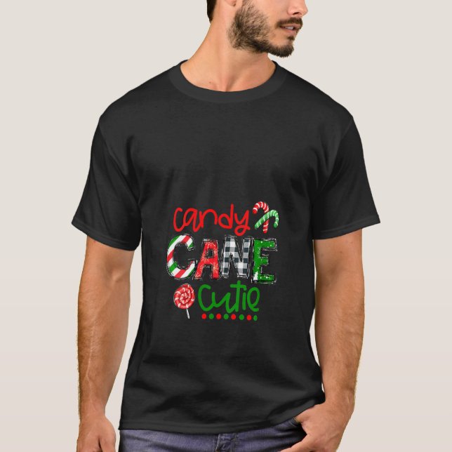Womens Cute Cane Candy Christmas T-Shirt (Front)