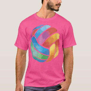 Womens Cute Colourful Volleyball Tee - Colorsplash