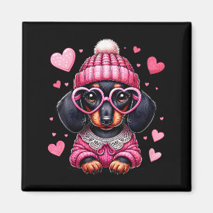 Women's Cute Dachshund Valentines Heart Dog Lover Magnet