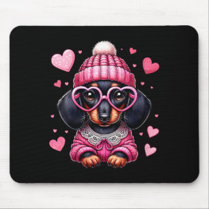 Women's Cute Dachshund Valentines Heart Dog Lover  Mouse Mat