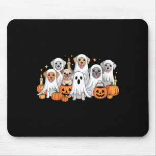 Womens Cute Dog Dressed As Ghost Funny Dog Mouse Mat