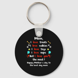 Womens cute dog mum mothers day, happy mothers day key ring