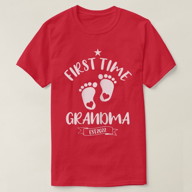 Womens Cute First Time Grandma 2022 Promoted To Gr T-Shirt (Design Front)