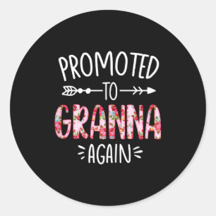 Womens cute floral promoted to be granna mothers classic round sticker