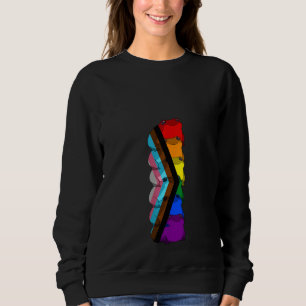 Womens Cute Frog LGBT Month Support LGBTQ Modern Sweatshirt