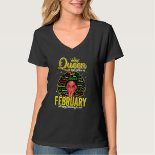Womens Cute Girls Women Queen Was Born In February T-Shirt