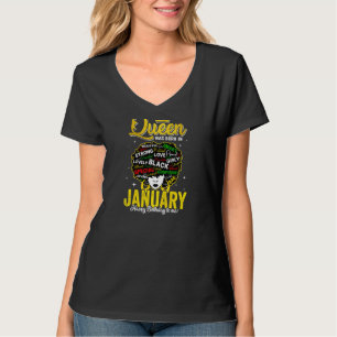 Womens Cute Girls Women Queen Was Born In January T-Shirt