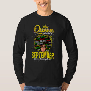 Womens Cute Girls Women Queen Was Born In Septembe T-Shirt