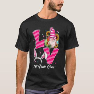 Womens Cute Gnome 1st Grade Crew Love Teacher East T-Shirt