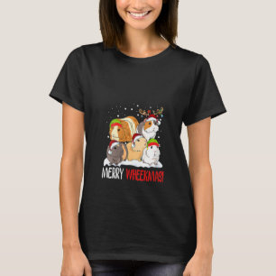 Womens Cute Guinea Pigs Xmas Merry Wheekmas Guinea T-Shirt