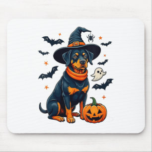 Womens Cute Halloween Rottweiler Dog V-neck _1 Mouse Mat