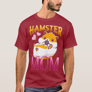 Womens Cute Hamster Loving Mum Animal Heart T-Shirt