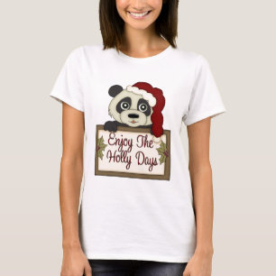 Women's Cute Holiday Panda Long Sleeve T-Shirt