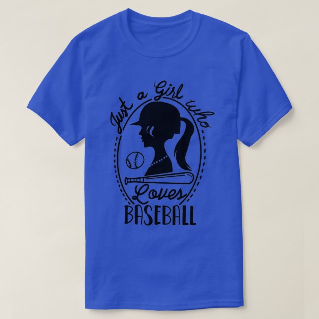 Womens Cute Just A Girl Who Loves Baseball Game Fu T-Shirt (Design Front)