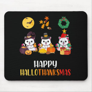 Womens Cute Kitten Halloween Cat Christmas Happy H Mouse Mat