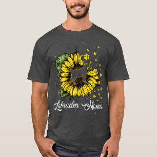 Womens Cute Labrador Mama Sunflower Dog Mum Mother T-Shirt
