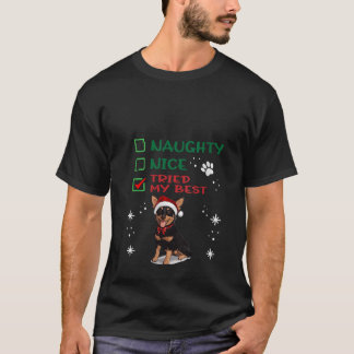 Womens Cute Lancashire Heeler Dog Christmas Naught T-Shirt