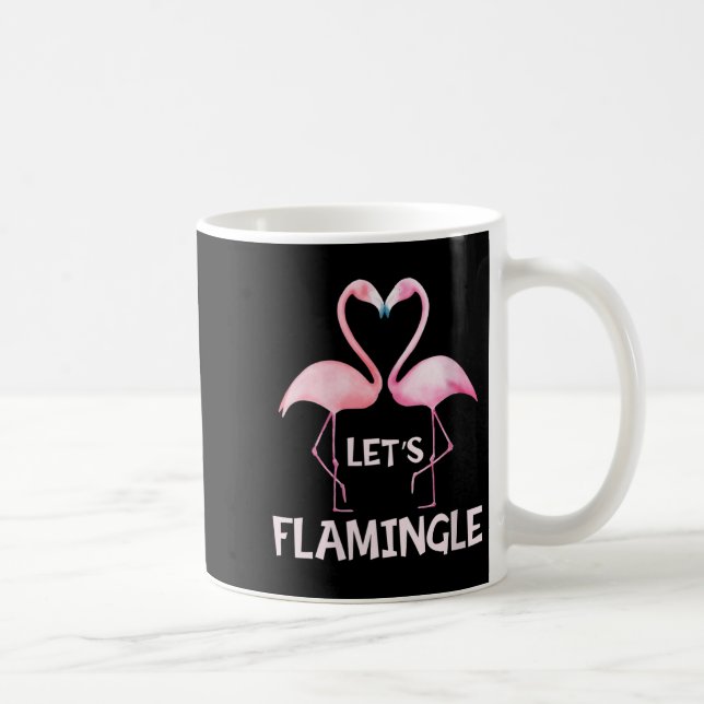 Womens Cute Let's Flamingle Nk Flamingo Summer Lov Coffee Mug (Right)