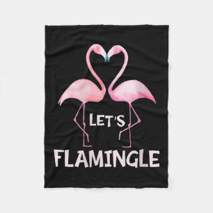 Womens Cute Let's Flamingle Nk Flamingo Summer Lov Fleece Blanket