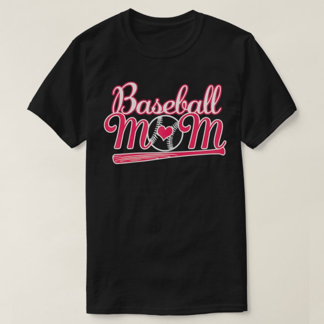 Womens Cute Love Baseball Mum Laces Heart Mother's T-Shirt (Design Front)