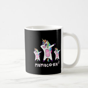 Womens cute mamacorn unicorn mum mother of 2 twins coffee mug