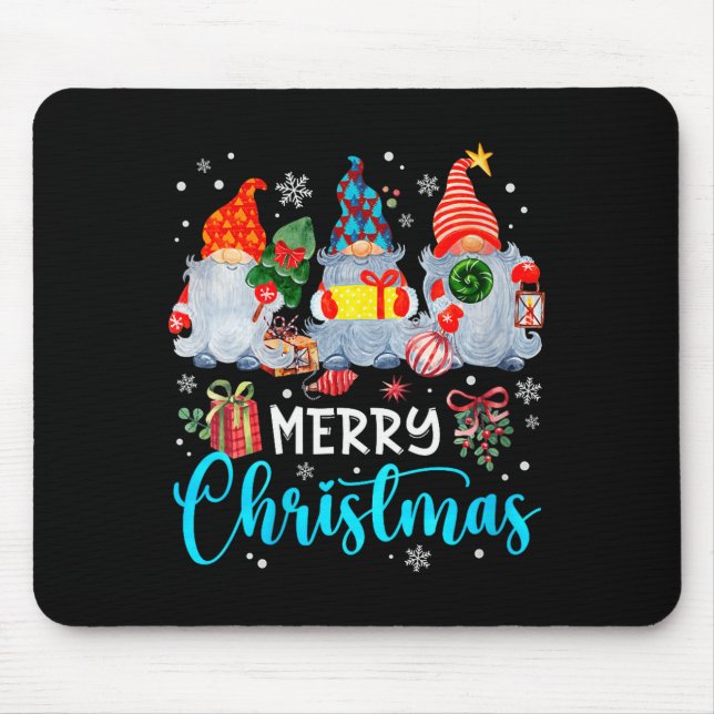 Womens Cute Merry Christmas Gnome Snowflakes Xmas  Mouse Mat (Front)