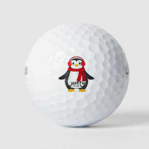 Womens cute merry christmas womens penguin t golf balls