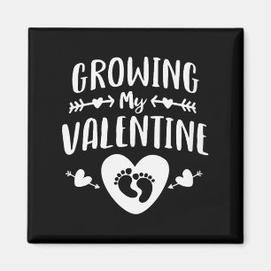 Womens Cute Mom Growing My Valentine Shirt Pregnan Magnet
