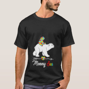 Womens Cute Mommy Bear Autism Awareness Autistic F T-Shirt