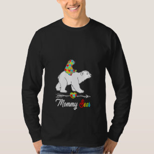 Womens Cute Mummy Bear Autism Awareness Autistic F T-Shirt