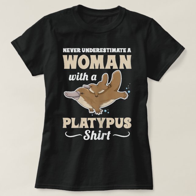Womens Cute Platypus Monotreme Design for a Platyp T-Shirt (Design Front)