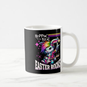 Women's Cute Punk Rocking Bunny Hopping Rabbit Eas Coffee Mug