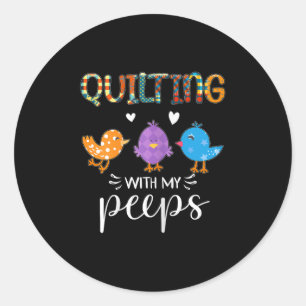 Womens Cute Quilting With My , Quilters  Classic Round Sticker