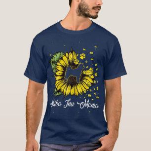 Womens Cute Shiba Inu Mama Sunflower Dog Mum Mothe T-Shirt