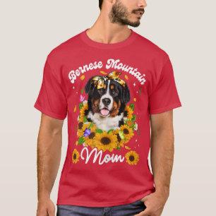 Womens Cute Siamese Cat Mum Sunflower Mothers Day  T-Shirt