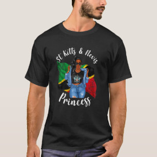 Womens Cute St Kitts And Nevis Princess Proud Flag T-Shirt