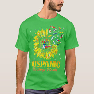 Womens Cute Sunflower Hispanic Heritage Month Lati T-Shirt