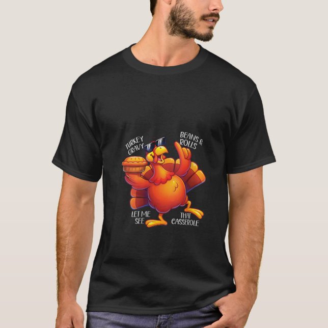 Womens Cute Turkey Gravy Beans Rolls Casserole Fun T-Shirt (Front)