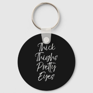 Womens Cute Workout Leg Day Quote Women's Thick Th Key Ring