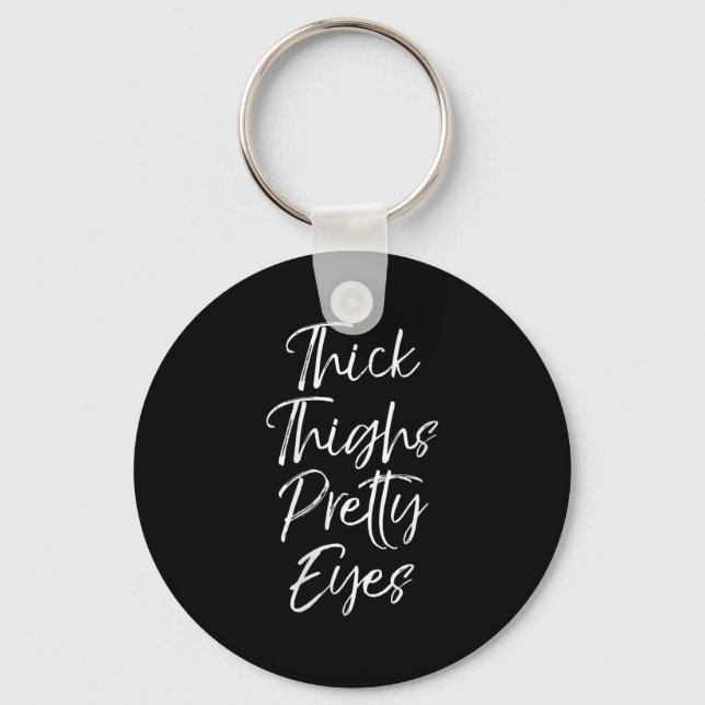 Womens Cute Workout Leg Day Quote Women's Thick Th Key Ring (Front)