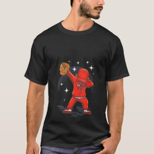Womens Dabbing Baseball Player Catcher Pitcher Bat T-Shirt